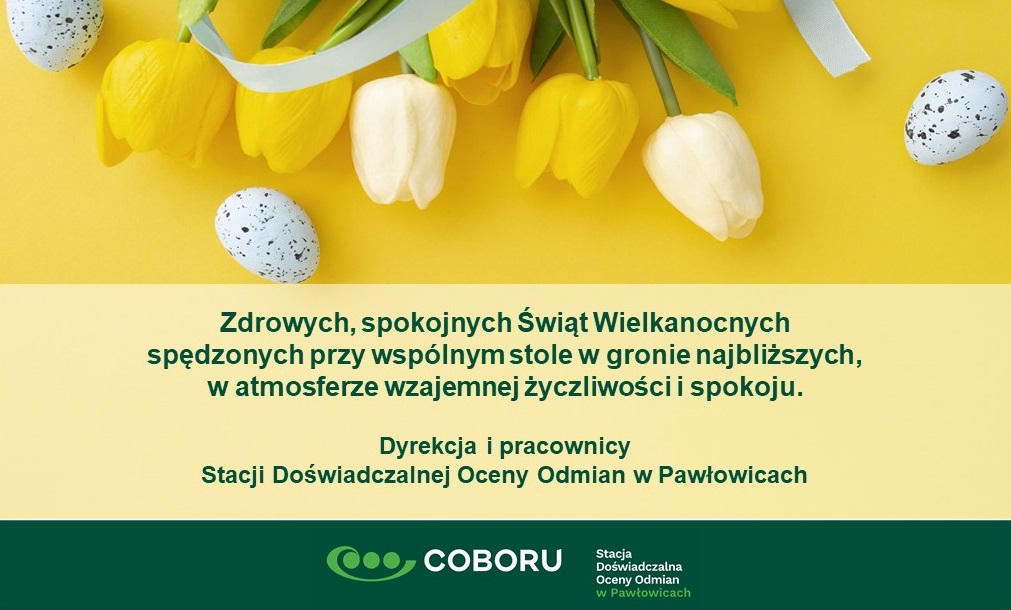 zdrowych rodzinnych Świąt wielkanocnych, spędzonych przy wspólnym stole w gronie najbliższych  Dyrekcja i pracownicy SDOO w Pawłowicach